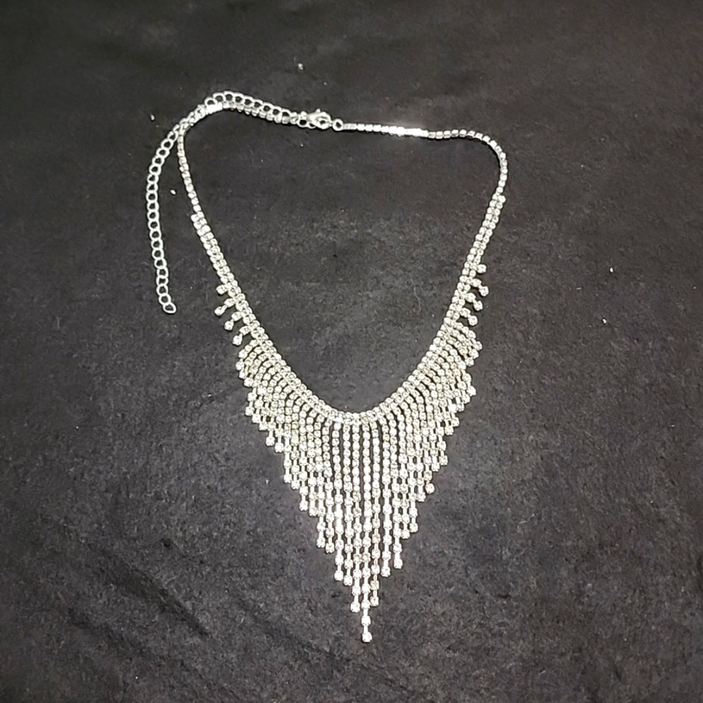 Rhinestone Tassel necklace